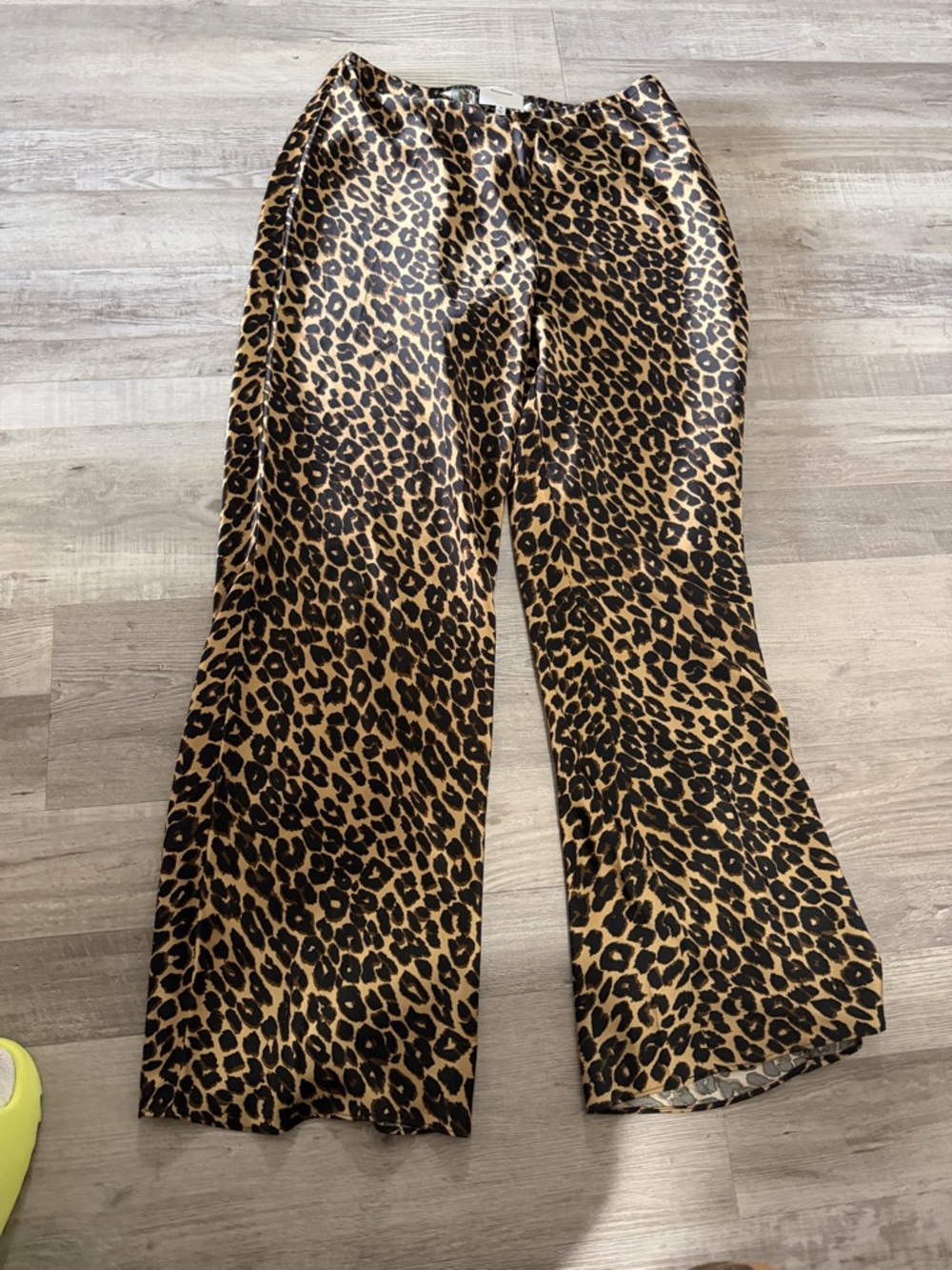 Reformation Black and Tan Leopard Print Pants
